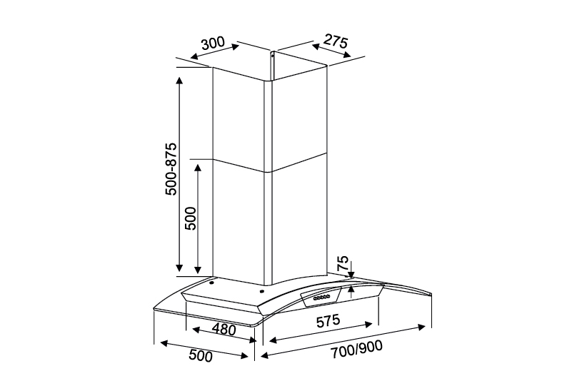 thông số kỹ thuật máy hút mùi k 228s